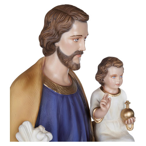 Saint Joseph with Child Jesus Blessing Statue in Fiberglass 100 cm FOR OUTDOORS 8