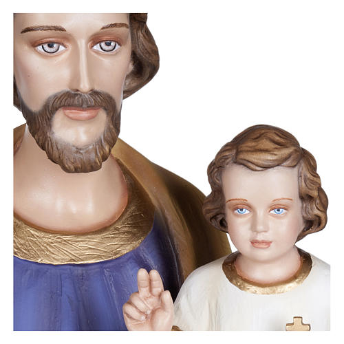 Saint Joseph with Child Jesus Blessing Statue in Fiberglass 100 cm FOR OUTDOORS 10