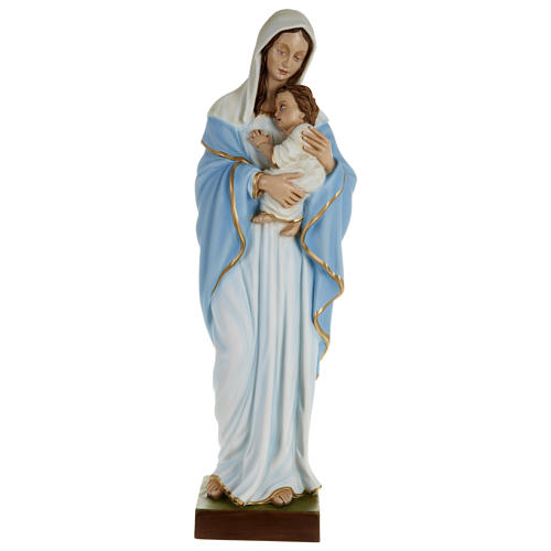 Statue of the Virgin Mary holding Baby Jesus in fibreglass 80 cm for EXTERNAL USE 1