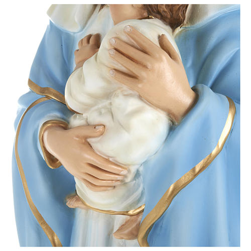 Statue of the Virgin Mary holding Baby Jesus in fibreglass 80 cm for EXTERNAL USE 6