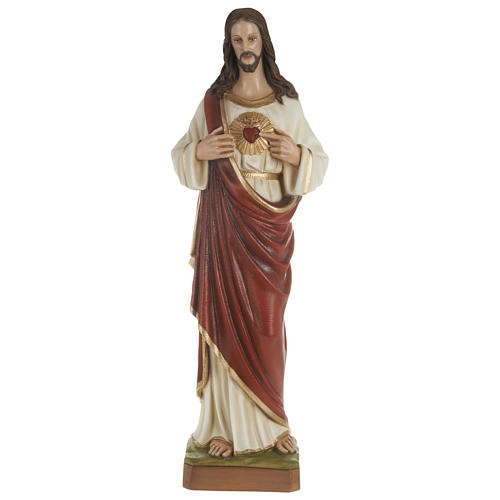Statua Sacro cuore di Gesù vetroresina 80 cm PER ESTERNO 1