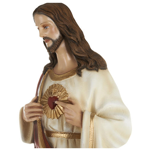 Statua Sacro cuore di Gesù vetroresina 80 cm PER ESTERNO 3