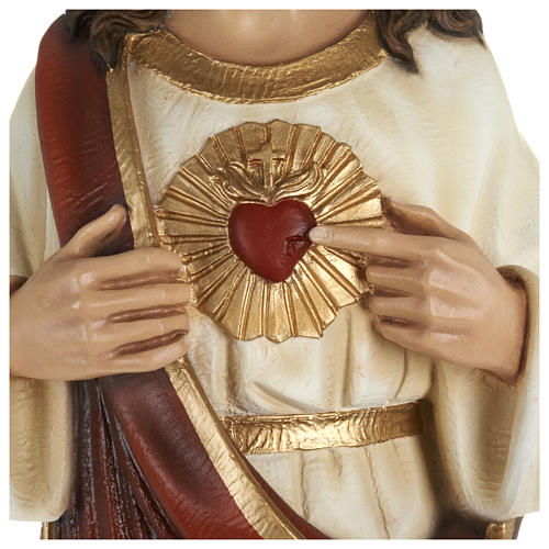 Statua Sacro cuore di Gesù vetroresina 80 cm PER ESTERNO 4