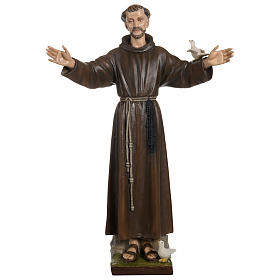 Statua San Francesco con colombe fiberglass 100 cm PER ESTERNO