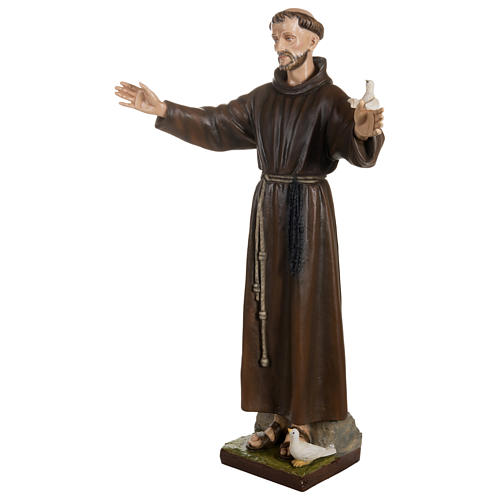 Statua San Francesco con colombe fiberglass 100 cm PER ESTERNO 5