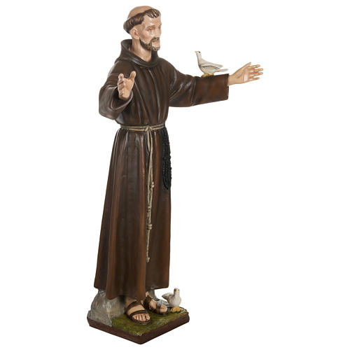 Statua San Francesco con colombe fiberglass 100 cm PER ESTERNO 7