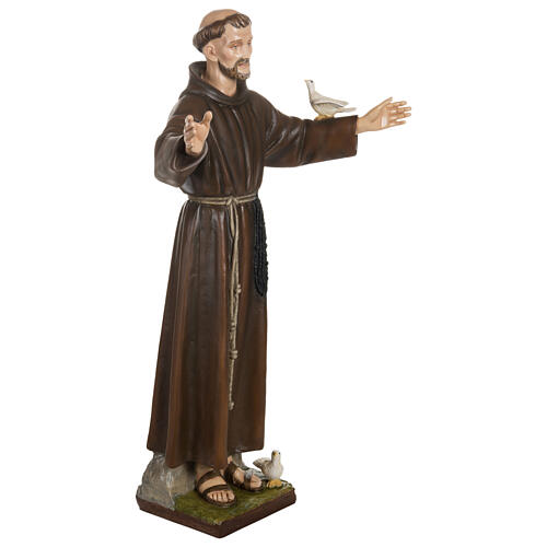 Figura Święty Franciszek z gołębiami, włókno szkalne, 100 cm, NA ZEWNĄTRZ 7