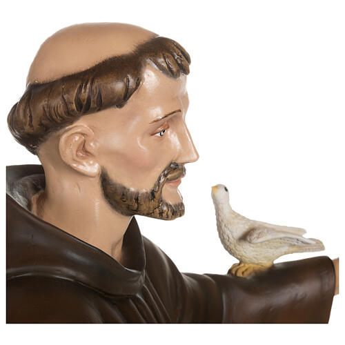 Figura Święty Franciszek z gołębiami, włókno szkalne, 100 cm, NA ZEWNĄTRZ 9