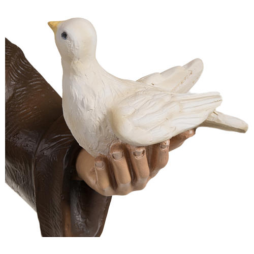 Statue of St. Francis with doves in fibreglass 80 cm for EXTERNAL USE 4