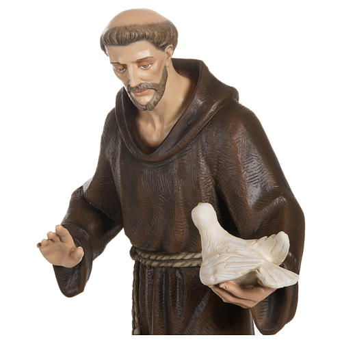 Statue of St. Francis with doves in fibreglass 80 cm for EXTERNAL USE 9
