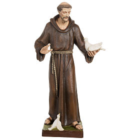 Statue of St Francis and Dove in Fiberglass 80 cm FOR OUTDOORS