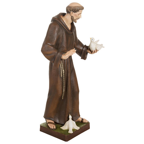 Statue of St Francis and Dove in Fiberglass 80 cm FOR OUTDOORS 5
