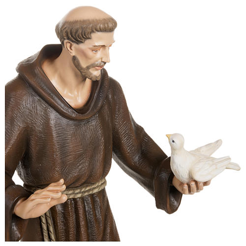 Statue of St Francis and Dove in Fiberglass 80 cm FOR OUTDOORS 7