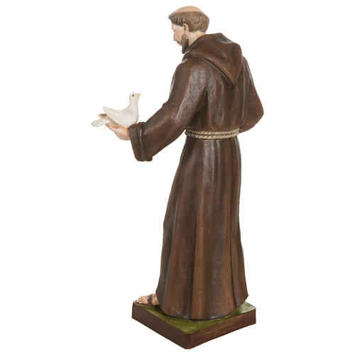 Statue of St Francis and Dove in Fiberglass 80 cm FOR OUTDOORS 10