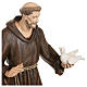 Statue of St Francis and Dove in Fiberglass 80 cm FOR OUTDOORS s7