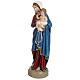 Statue of the Virgin Mary with Baby Jesus and red and blue cape in fibreglass 85 cm for EXTERNAL USE s5