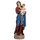 Estatua Virgen con niño capa azul rojo fiberglass 85 cm PARA EXTERIOR s1