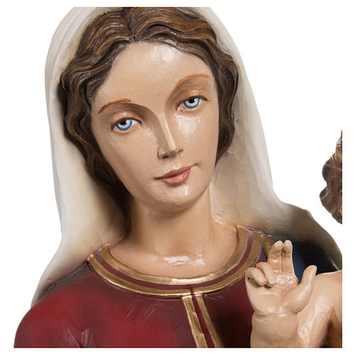 Madonna with Baby Jesus Statue with Mantle Blue Red in Fiberglass 85 cm FOR OUTDOORS 4