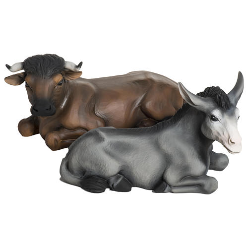 Ox and Donkey in fibreglass 60 cm for EXTERNAL USE 1