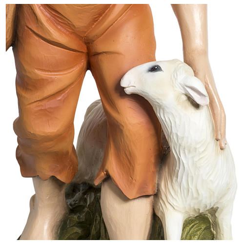 Shepherd with Sheep Nativity Fiberglass Statue, 60 cm FOR OUTDOORS 4