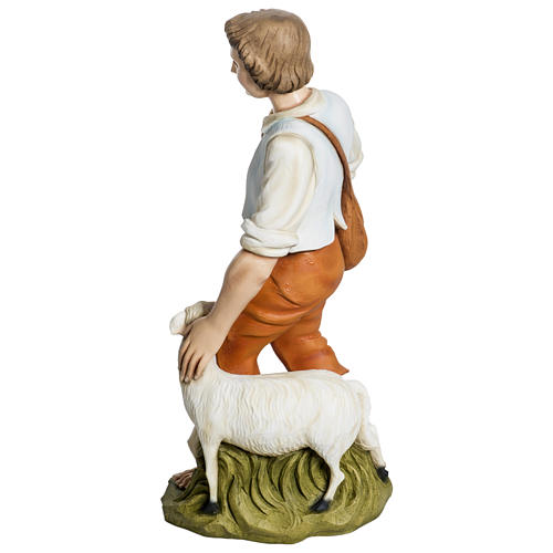 Shepherd with Sheep Nativity Fiberglass Statue, 60 cm FOR OUTDOORS 7