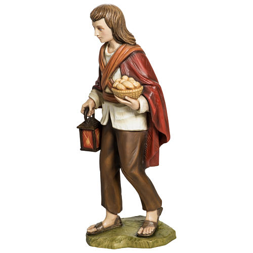 Shepherd with lantern and bread in fibreglass 60 cm for EXTERNAL USE 3