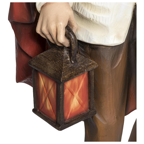 Boy Shepherd with Lantern and Bread, 60 cm nativity in fiberglass FOR OUTDOORS 6