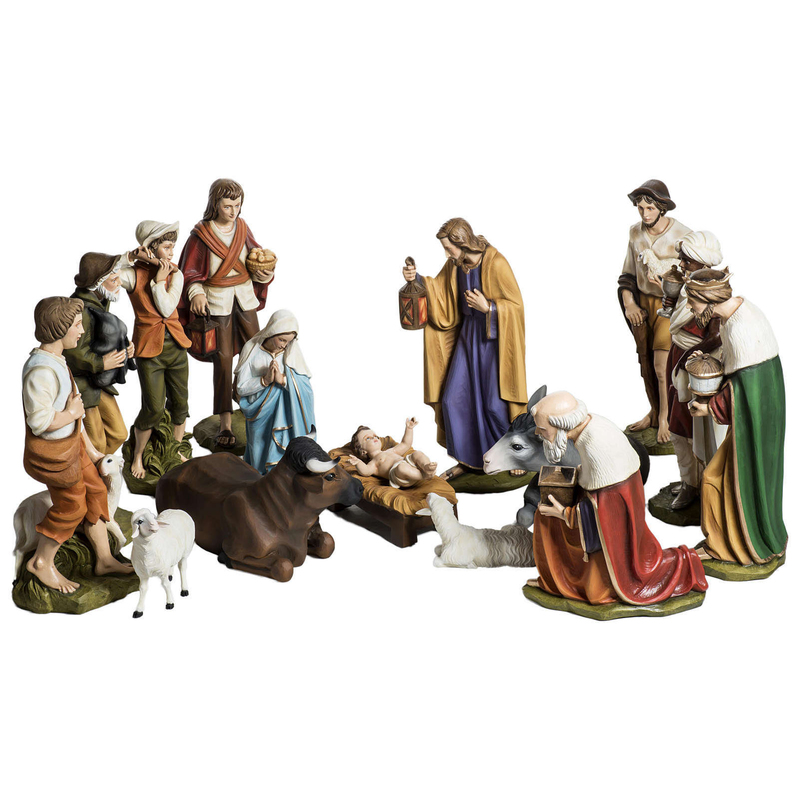 Complete Nativity Scene in fibreglass 15 statues 60 cm for | online ...