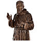 Statue Pater Pio 175cm bronzefarbigen Fiberglas AUSSENGEBRAUCH s7
