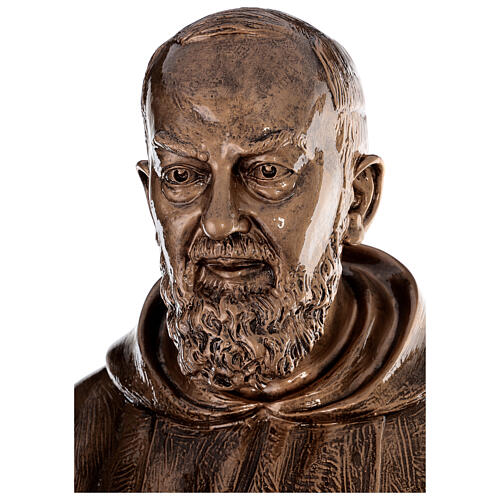Statue of St. Pio in bronze-coated fibreglass 175 cm for EXTERNAL USE 4