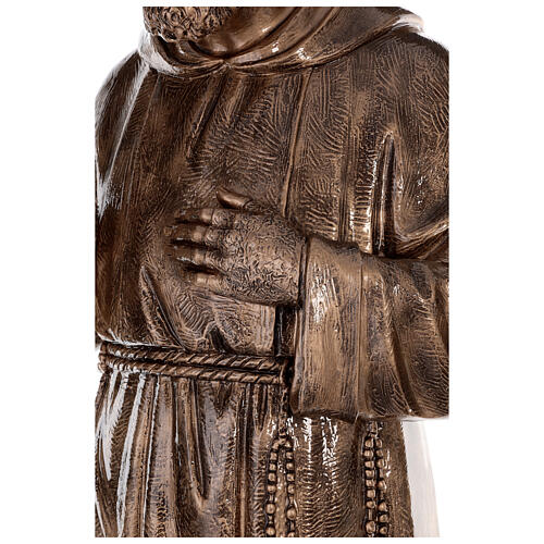 Statue of St. Pio in bronze-coated fibreglass 175 cm for EXTERNAL USE 9