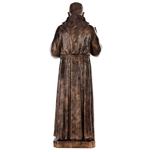 Statue of St. Pio in bronze-coated fibreglass 175 cm for EXTERNAL USE 11