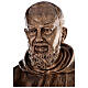 Statue of St. Pio in bronze-coated fibreglass 175 cm for EXTERNAL USE s4