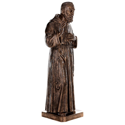 Estatua San Pío fibra de vidrio patinada bronce 175 cm PARA EXTERIOR 5