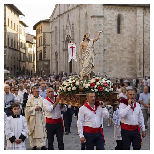 Statua Gesù Risorto 100 cm fiberglass per esterni 2