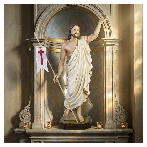 Cristo Ressuscitado 100 cm fibra de vidro PARA EXTERIOR 5