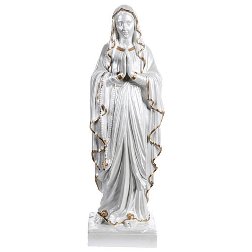 Statue of Our Lady of Lourdes in golden mother-of-pearl fibreglass 60 cm for EXTERNAL USE 1