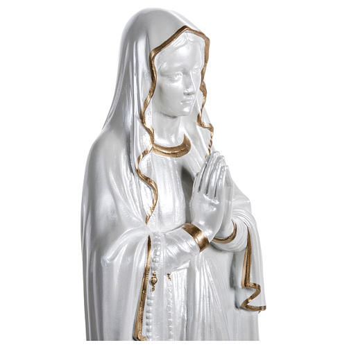 Statue of Our Lady of Lourdes in golden mother-of-pearl fibreglass 60 cm for EXTERNAL USE 3