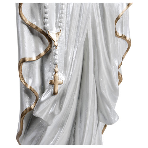 Statue of Our Lady of Lourdes in golden mother-of-pearl fibreglass 60 cm for EXTERNAL USE 4