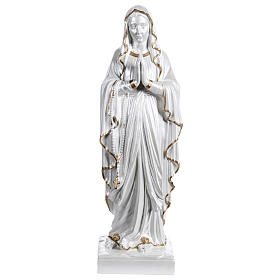 Estatua Virgen de Lourdes fibra de vidrio nacarada oro 60 cm PARA EXTERIOR