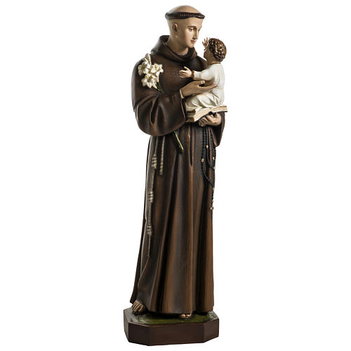 Statue of St. Anthony of Padua in coloured fibreglass 100 cm for EXTERNAL USE 1