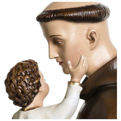 Statue of St. Anthony of Padua in coloured fibreglass 100 cm for EXTERNAL USE 4