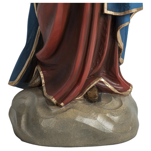 Statue of the Virgin Mary with Baby Jesus and red and blue drape in fibreglass 60 cm for EXTERNAL USE 6