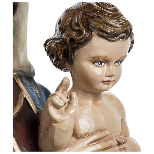 Estatua Virgen con niño vestido rojo azul 60 cm fiberglass PARA EXTERIOR 4