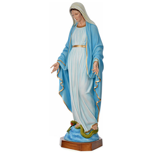Statue of the Immaculate Virgin Mary in coloured fibreglass 180 cm for EXTERNAL USE 3