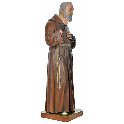 Statue of St. Pio in coloured fibreglass 175 cm for EXTERNAL USE 5