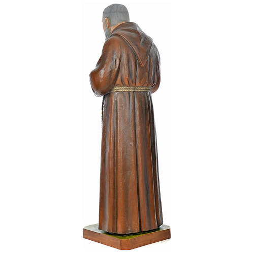 Statue of St. Pio in coloured fibreglass 175 cm for EXTERNAL USE 7