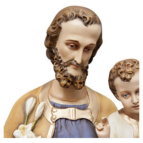Estatua San José con niño 130 cm fibra de vidrio pintada PARA EXTERIOR
