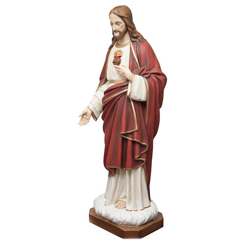 Statue of the Sacred Heart of Jesus in painted fibreglass 165 cm for EXTERNAL USE 3