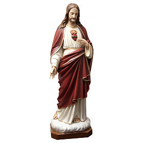 Estatua Sagrado Corazón de Jesús 165 cm fibra de vidrio pintada PARA EXTERIOR